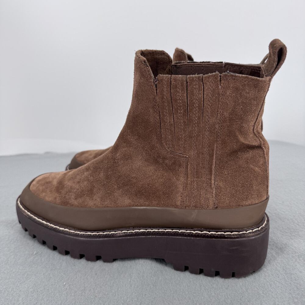 Caslon Chelsea Boots Womens Size 8 Brown Suede Lug Water Resistant Square Toe